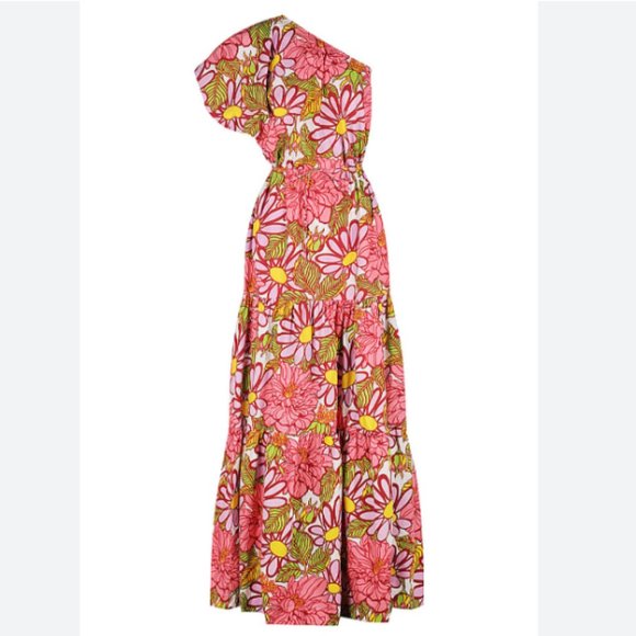 SWF One Shoulder Puff Sleeve Maxi Dress - Size: XS - Picture 2 of 8
